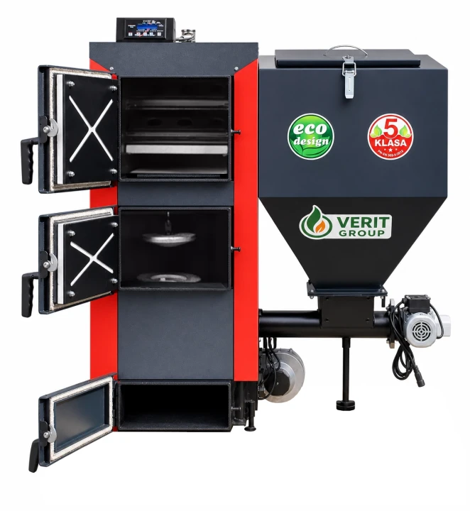Kocioł piec kotły Pleszew Verit z podajnikiem na ekogroszek groszek producent 15kW atest 5 klasa ekoprojekt (3).png